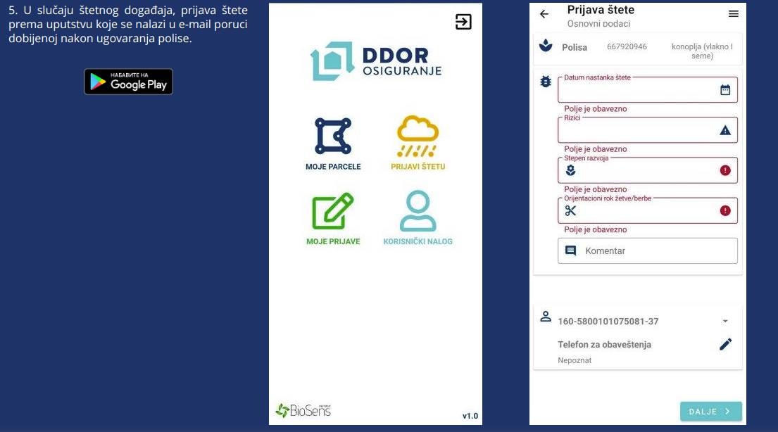 poljoprivreda aplikacija šteta osiguravajuće kuće