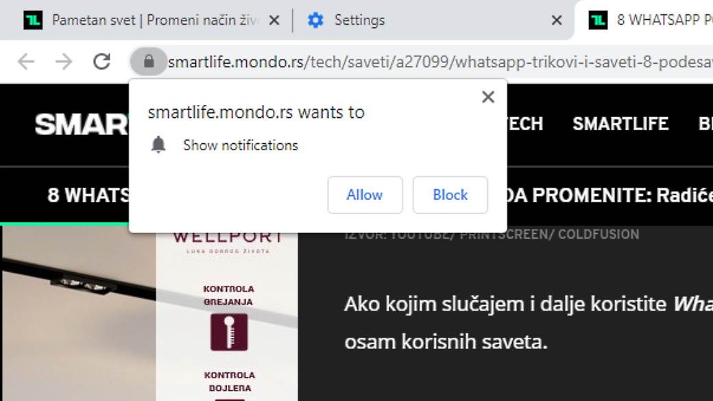 kako aktivirati push notifikacije vesti obaveštenja prijem na uređaj računar telefon saveti uputstvo