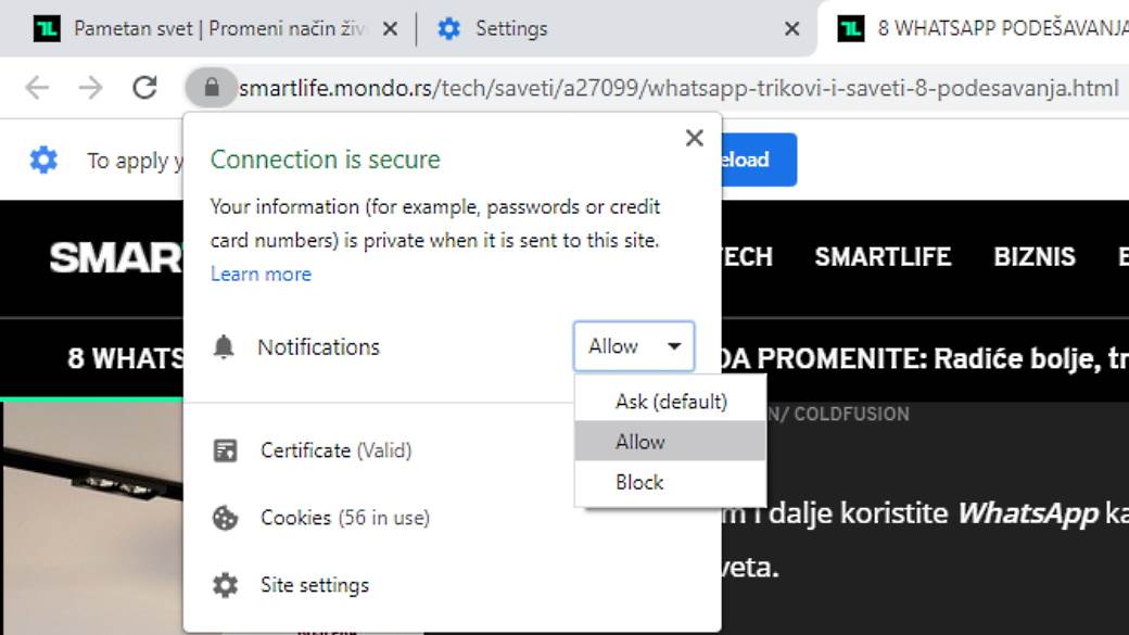 kako aktivirati push notifikacije vesti obaveštenja prijem na uređaj računar telefon saveti uputstvo