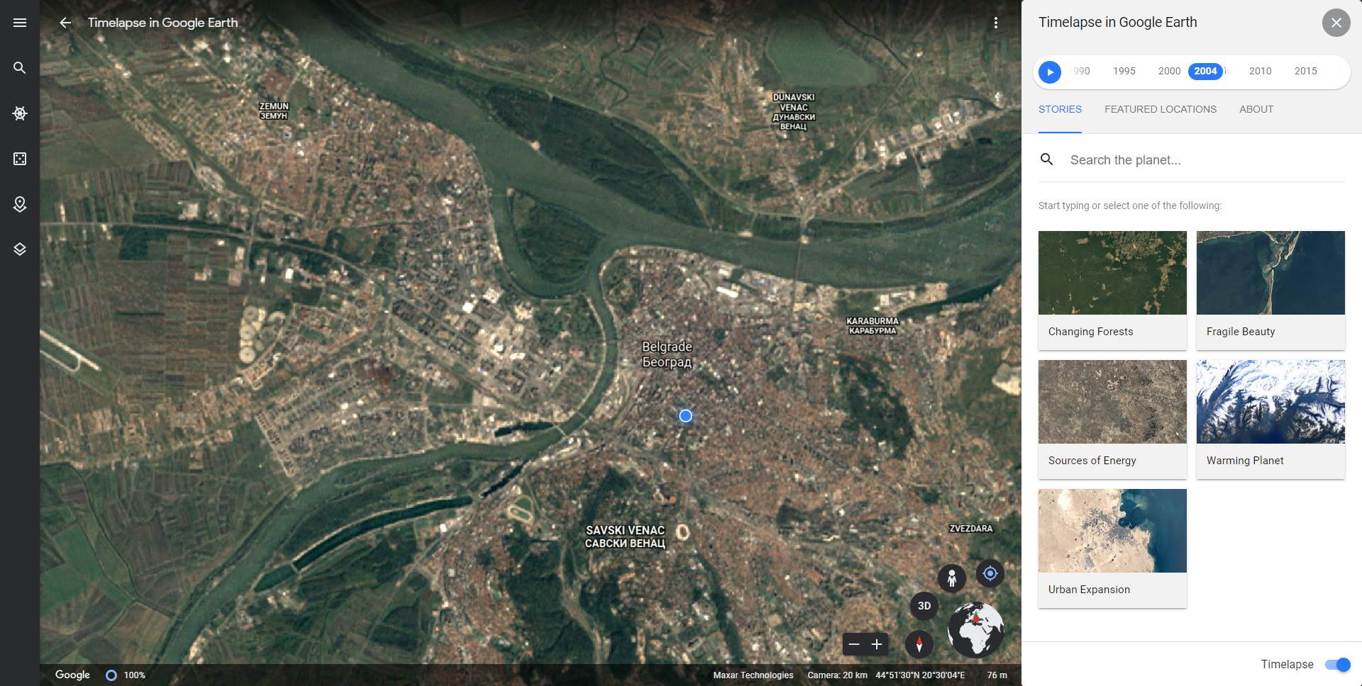 google earth vraćanje vremena nova opcija putovanje kroz vreme