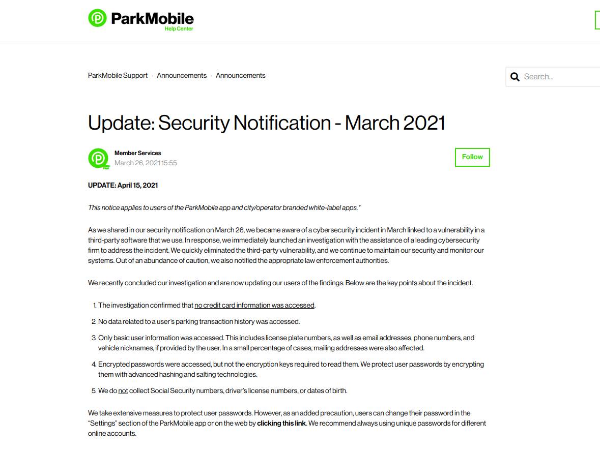 parkmobile lični podaci online plaćanje parkinga sajber bezbednost