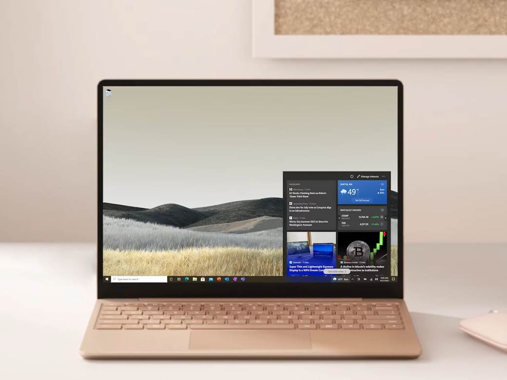 windows 10 taskbar traka zadataka novine widget