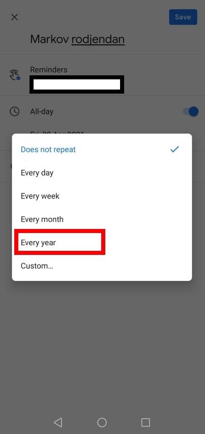 podsetnik za rođendane google kalendar lični asistent važni datumi