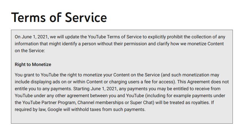 youtube uslovi korišćenja nova pravila monetizacija sadržaja reklame