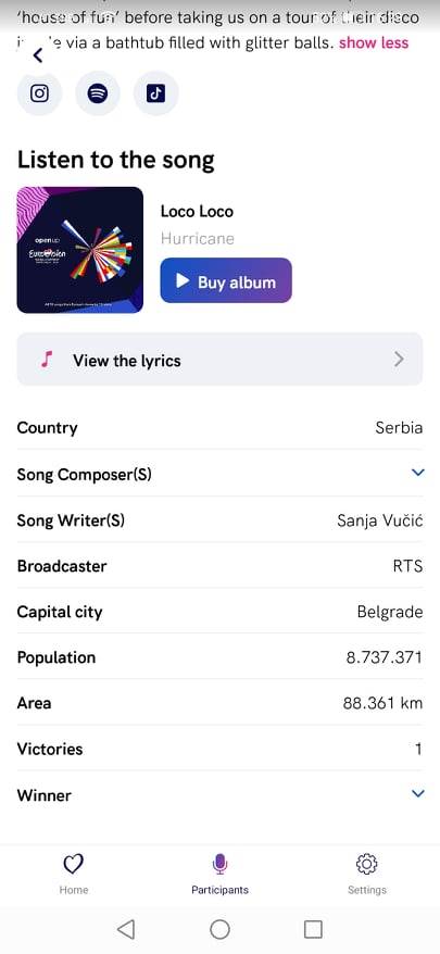 hurricane loco loco evrovizija eurosong finale prenos kako glasati aplikacija