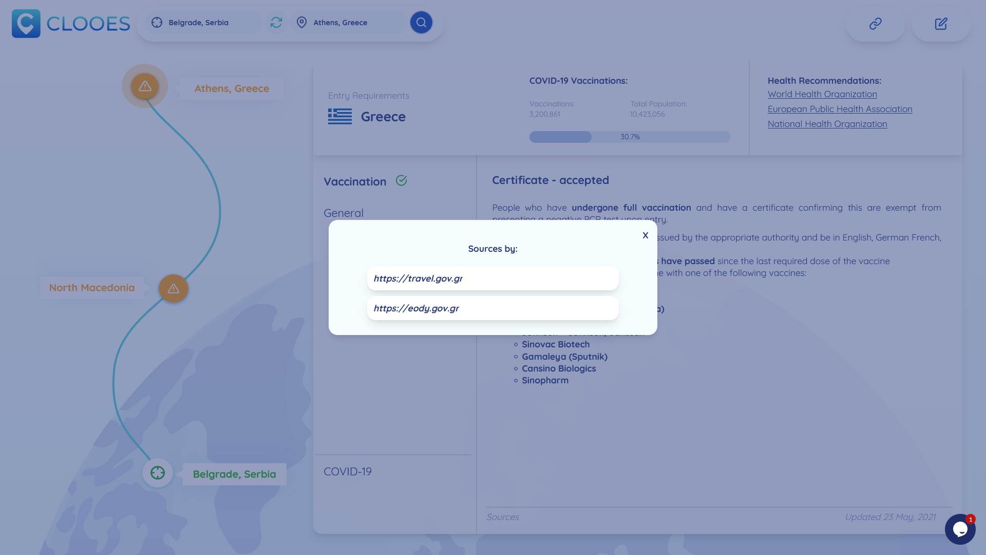putovanje korona informacije o covid putovanjima clooes aplikacija putovanja korona info šta treba