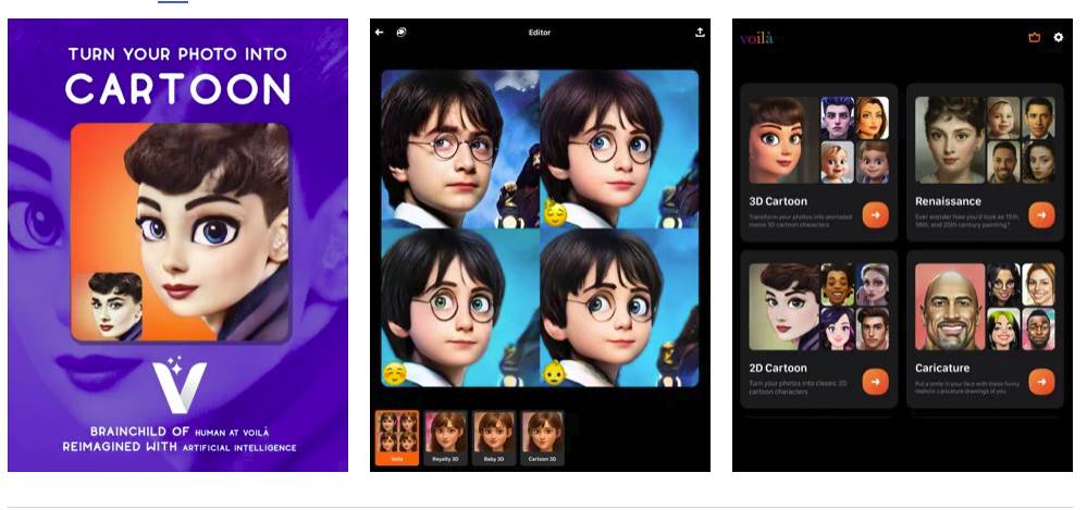 voila ai artist android iphone aplikacije za fotografije