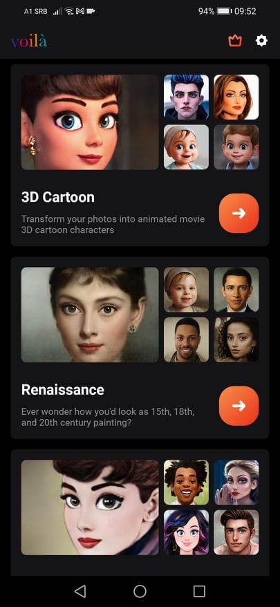 voila ai artist android iphone aplikacije za fotografije