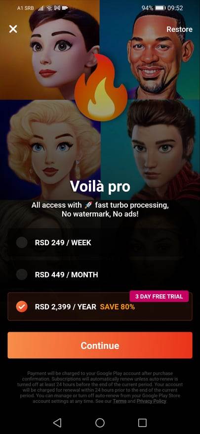 voila ai artist android iphone aplikacije za fotografije