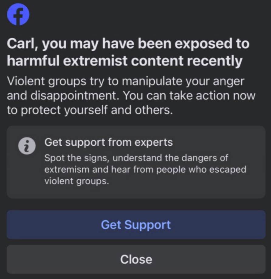 facebook obaveštenja o ekstremizmu