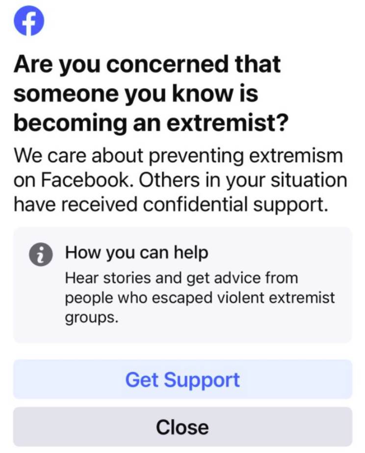 facebook obaveštenja o ekstremizmu