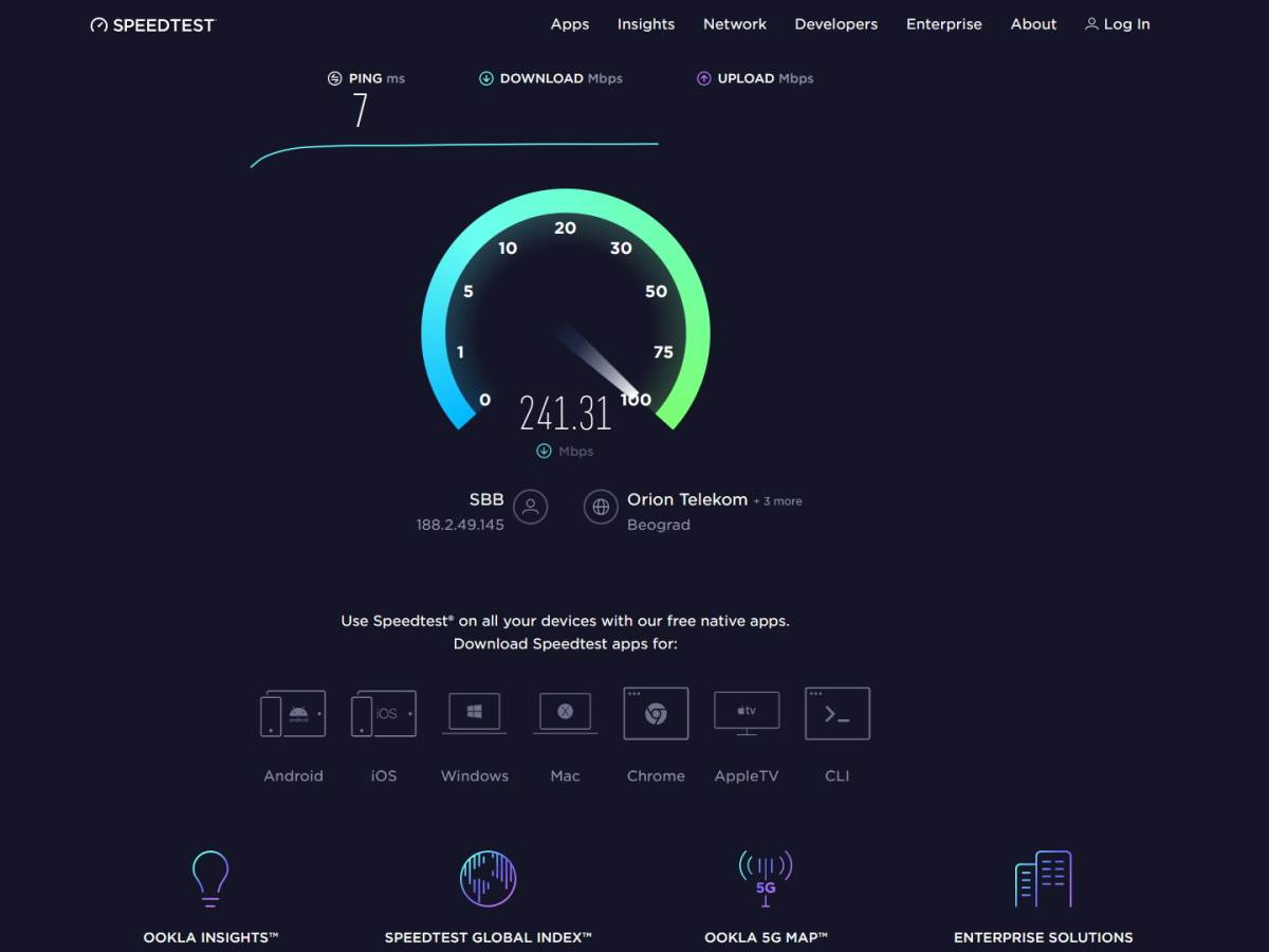 Kako izmeriti brzinu interneta