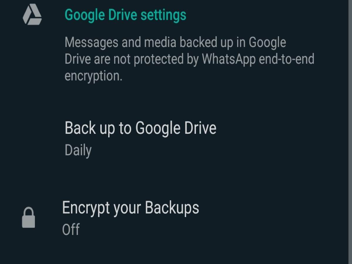 whatsapp enkripcija za rezervne podatke