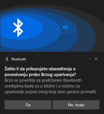 Bluetooth lako povezivanje slušalica u Windows 10 OS