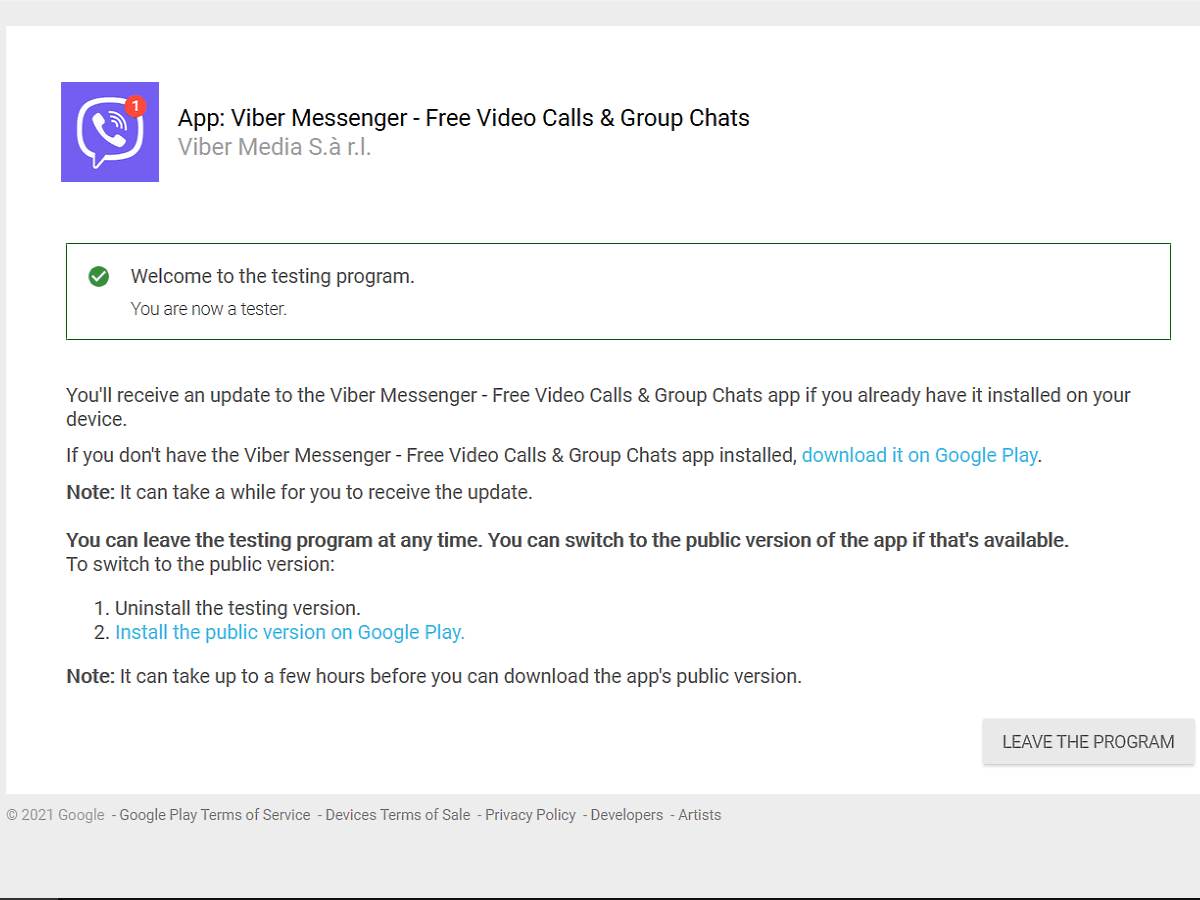 Viber beta aplikacija kako se pridružiti 4