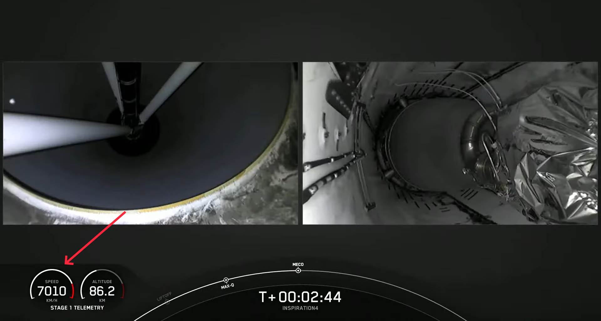 CrewDragon 7010 Km/h