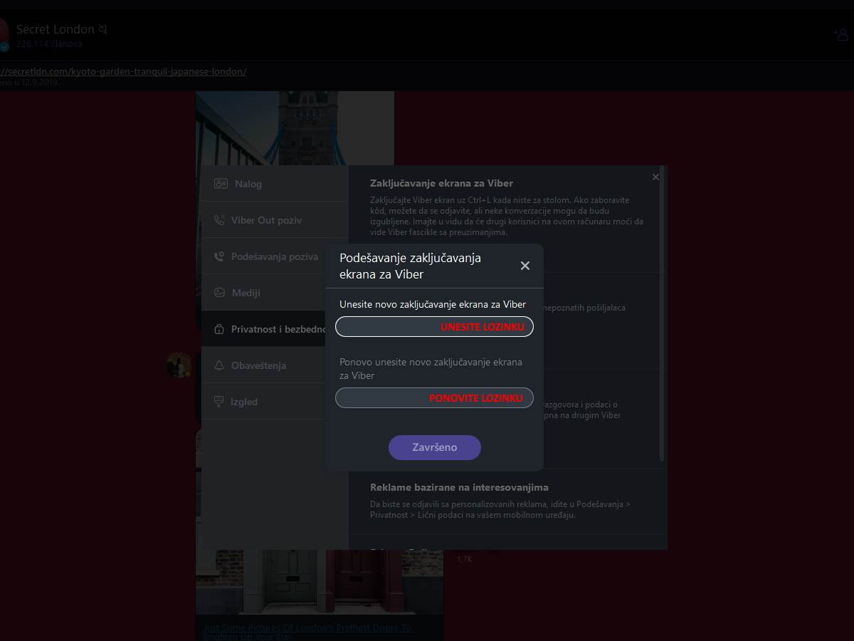 Kako zaključati Viber Desktop aplikaciju 4
