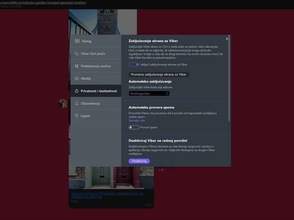 Kako zaključati Viber Desktop aplikaciju 5