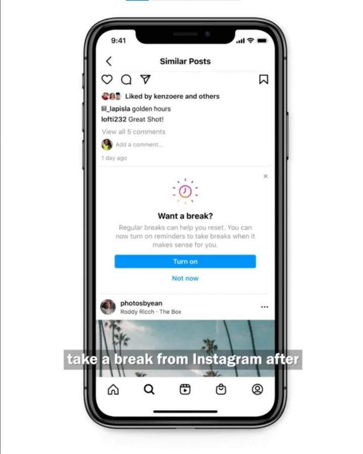 Instagram Take a Break obaveštenje