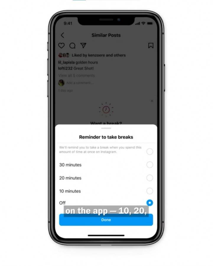 Instagram Take a Break podešavanje podsetnika