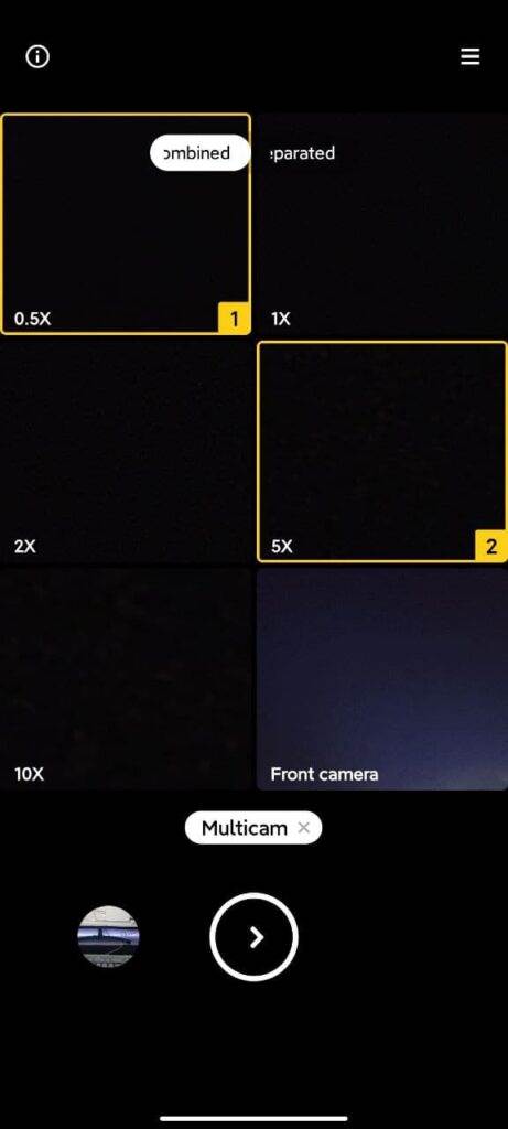 Multicamera režim na Xiaomi 12 Ultra