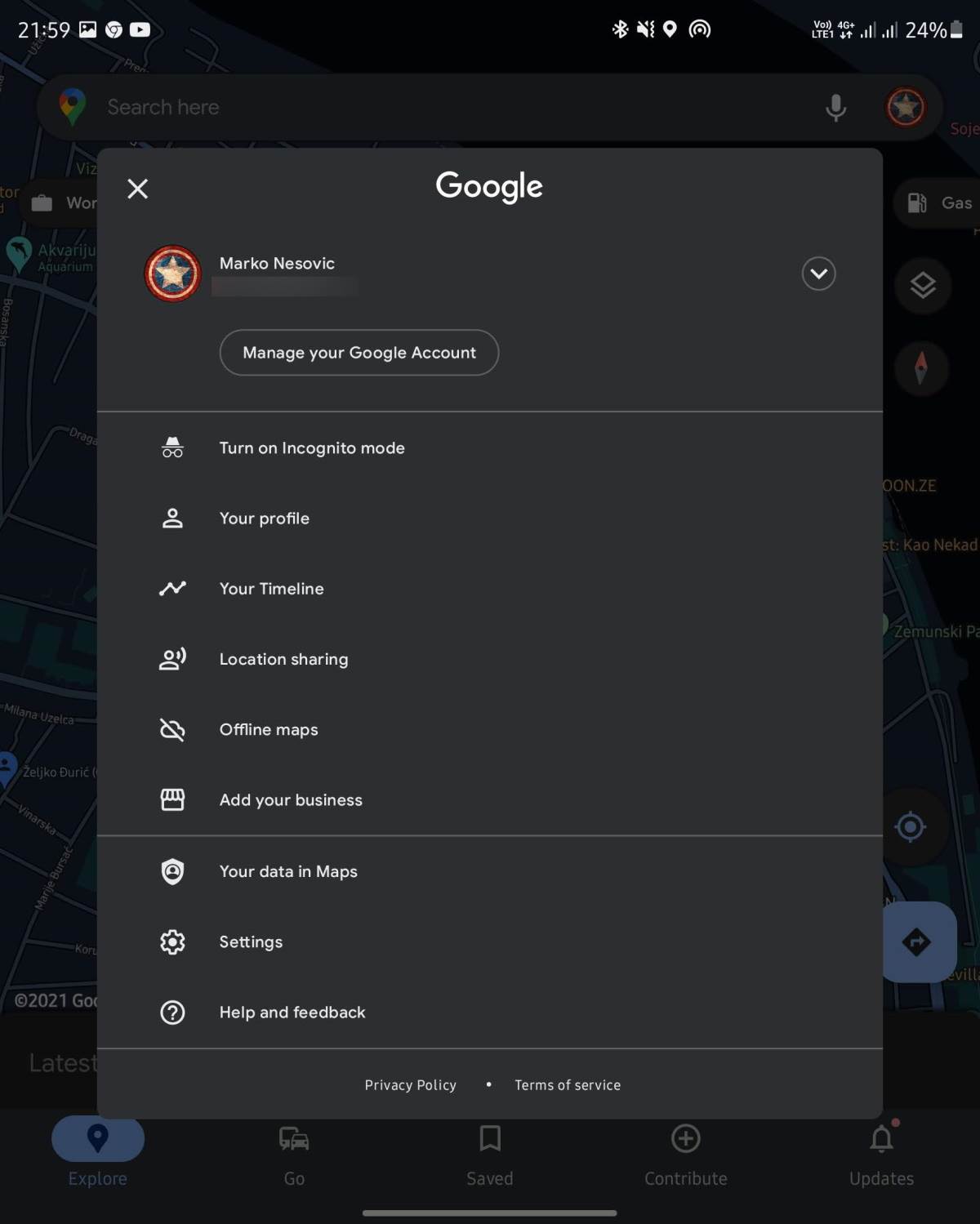 Google Maps - Settings