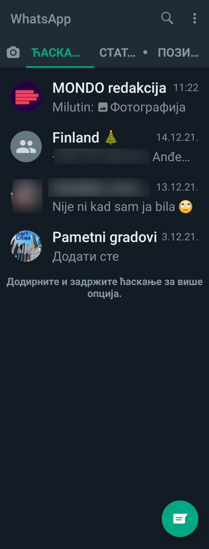 WhatsApp Last Seen opcija promene
