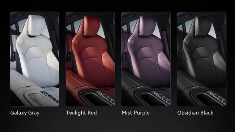 Xiaomi SU7 boje enterijera