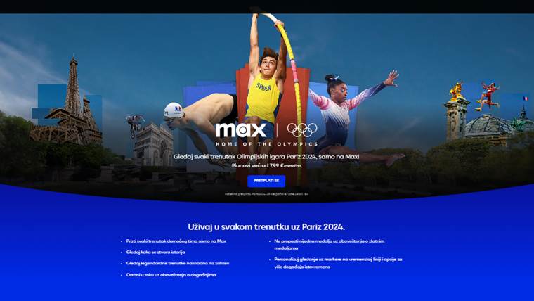 Olimpijske igre na Max striming platformi