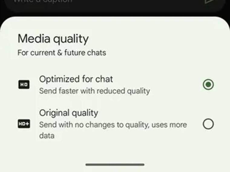 Google Messages HD i HD+ opcije