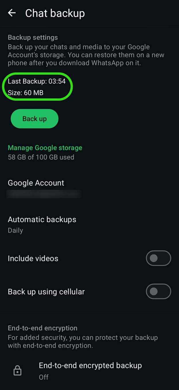 Provera da li WhatsApp backup postoji