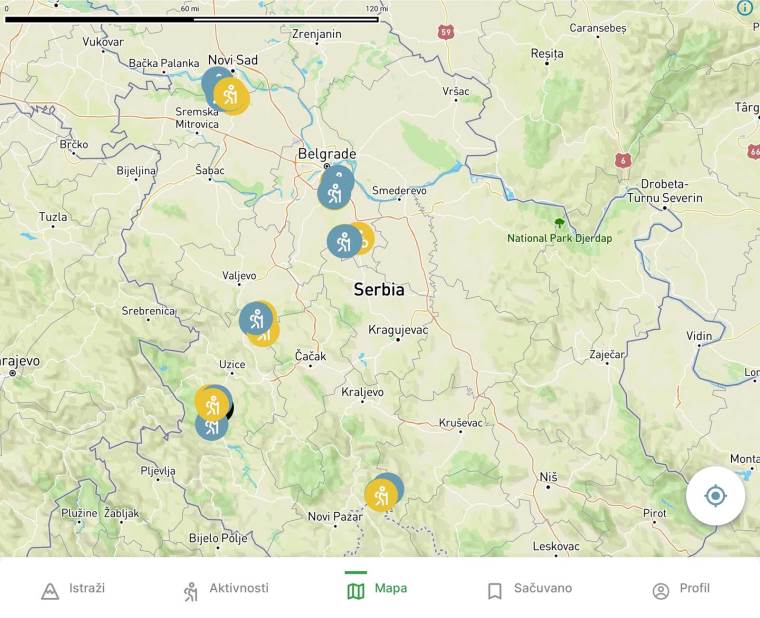 Mapa Via Normale