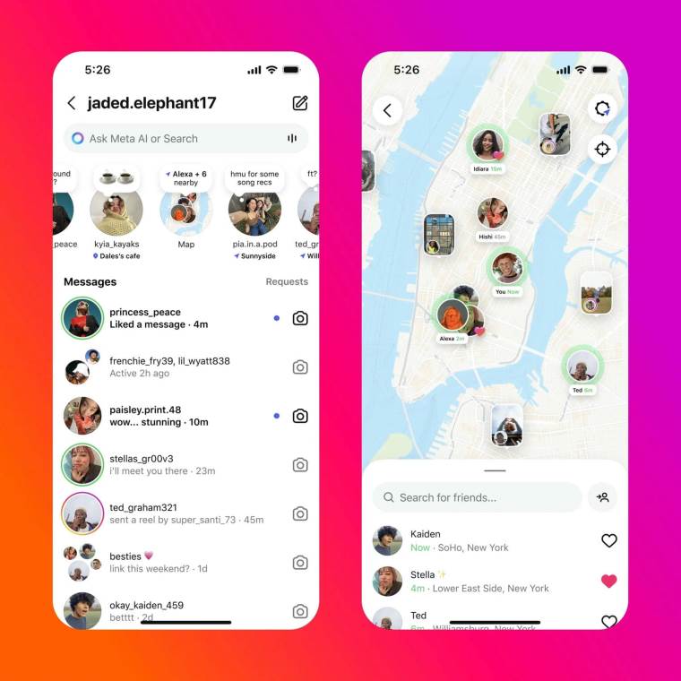 Instagram mapa