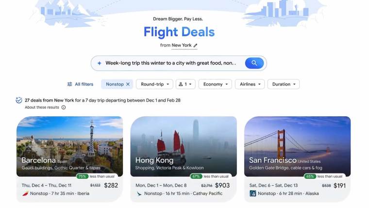 Flight Deals izgled sajta