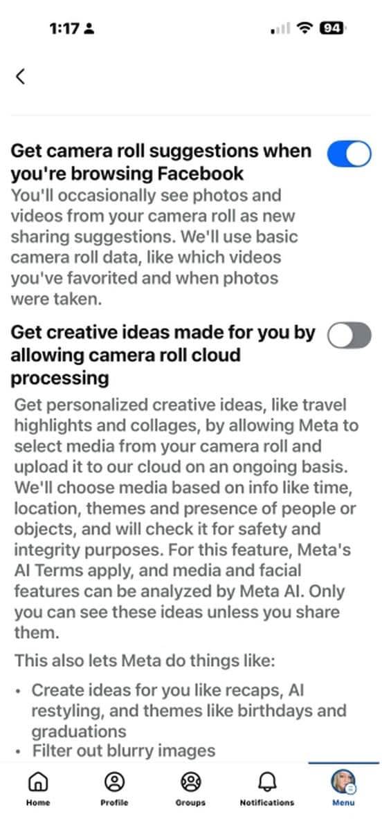 Camera Roll Cloud Processing