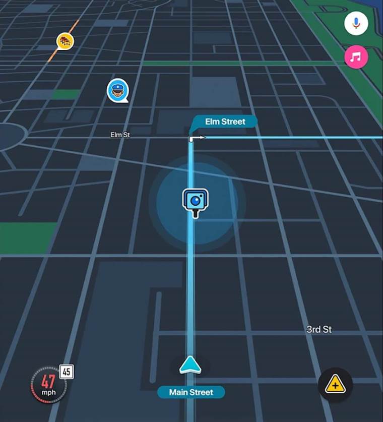 Waze prikazivanje lokacije kamere za brzinu
