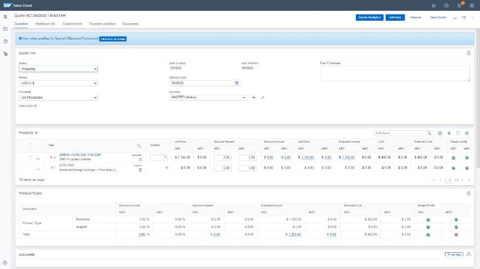 SAP CPQ detalji ponude