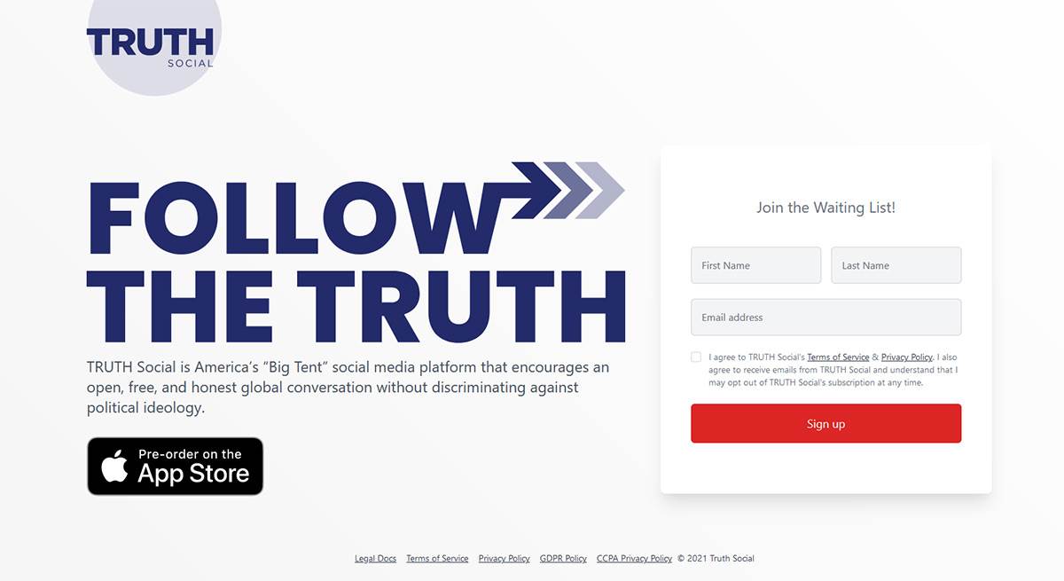 Truth Social, Trampova društvena mreža