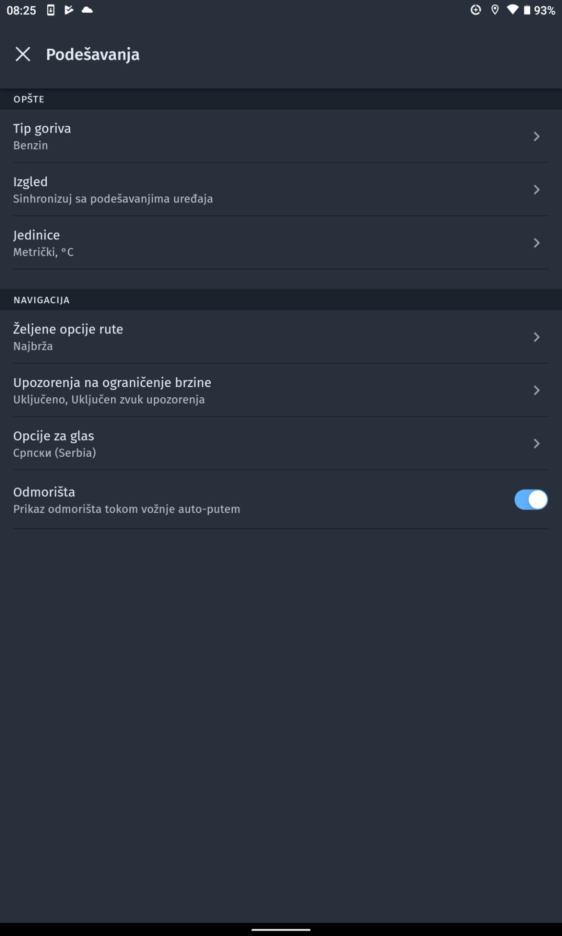 Navigacija na srpskom HERE WeGo (4).png