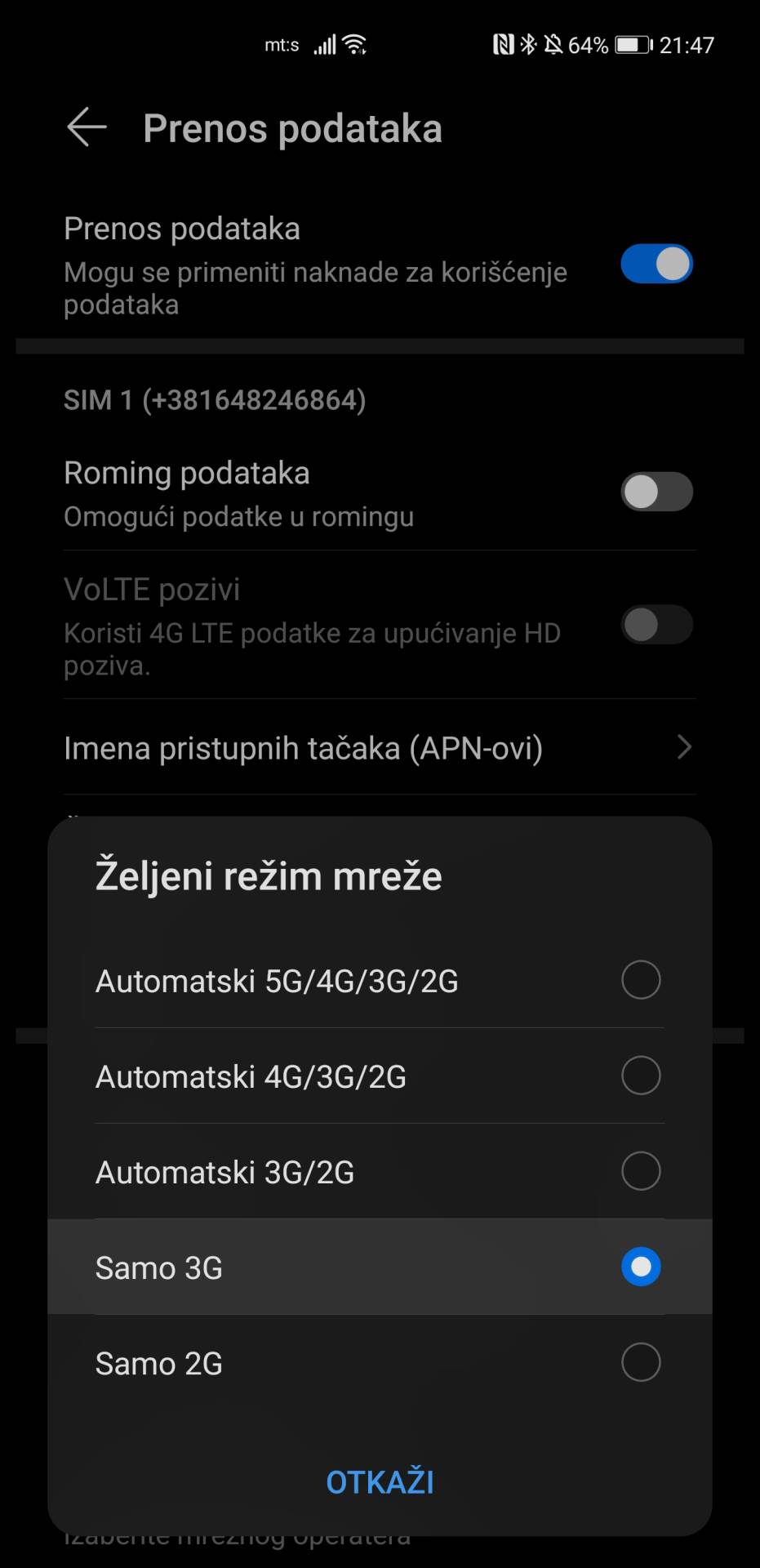 Kako isključiti 2G mrežu