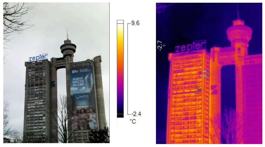 Kula Geneks ima iste probleme da zadrži toplotu kao i druge stambene zgrade
