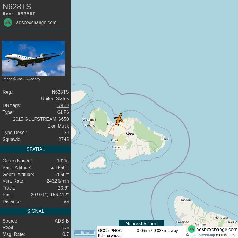 Elon Mask letovi Havaji