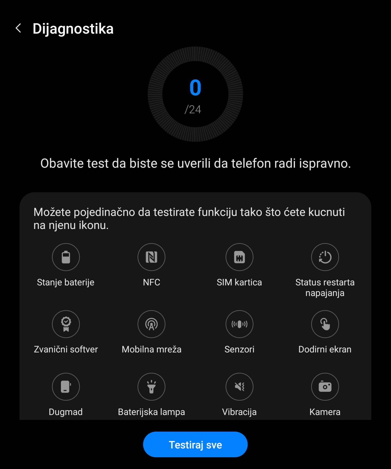 Provera stanja baterije na Samsung telefonima