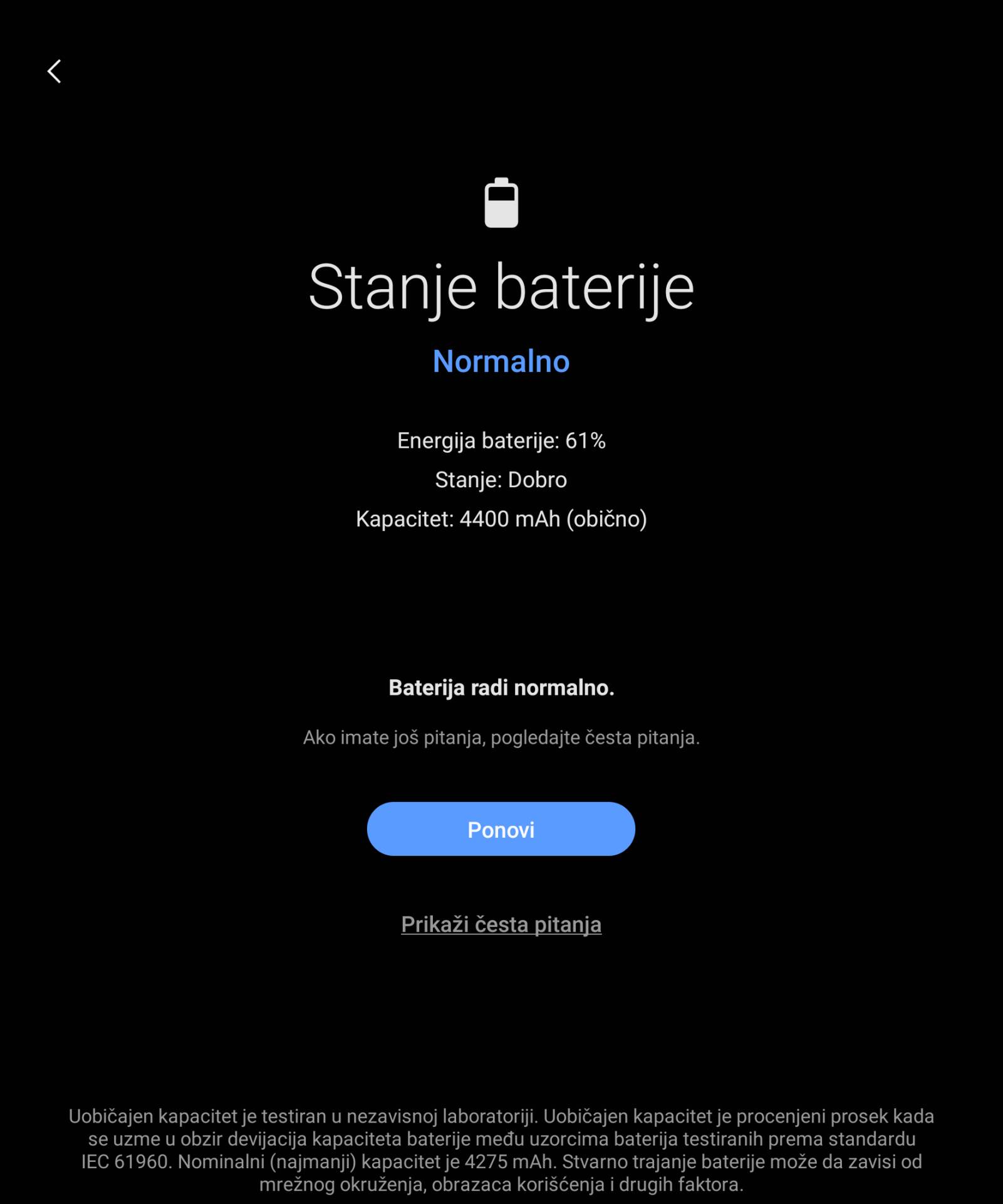 Provera stanja baterije na Samsung telefonima