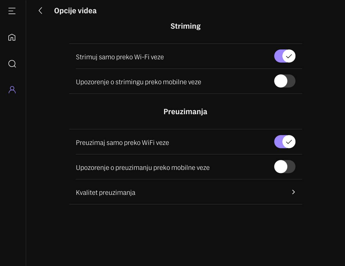 Podešavanja Android aplikacije