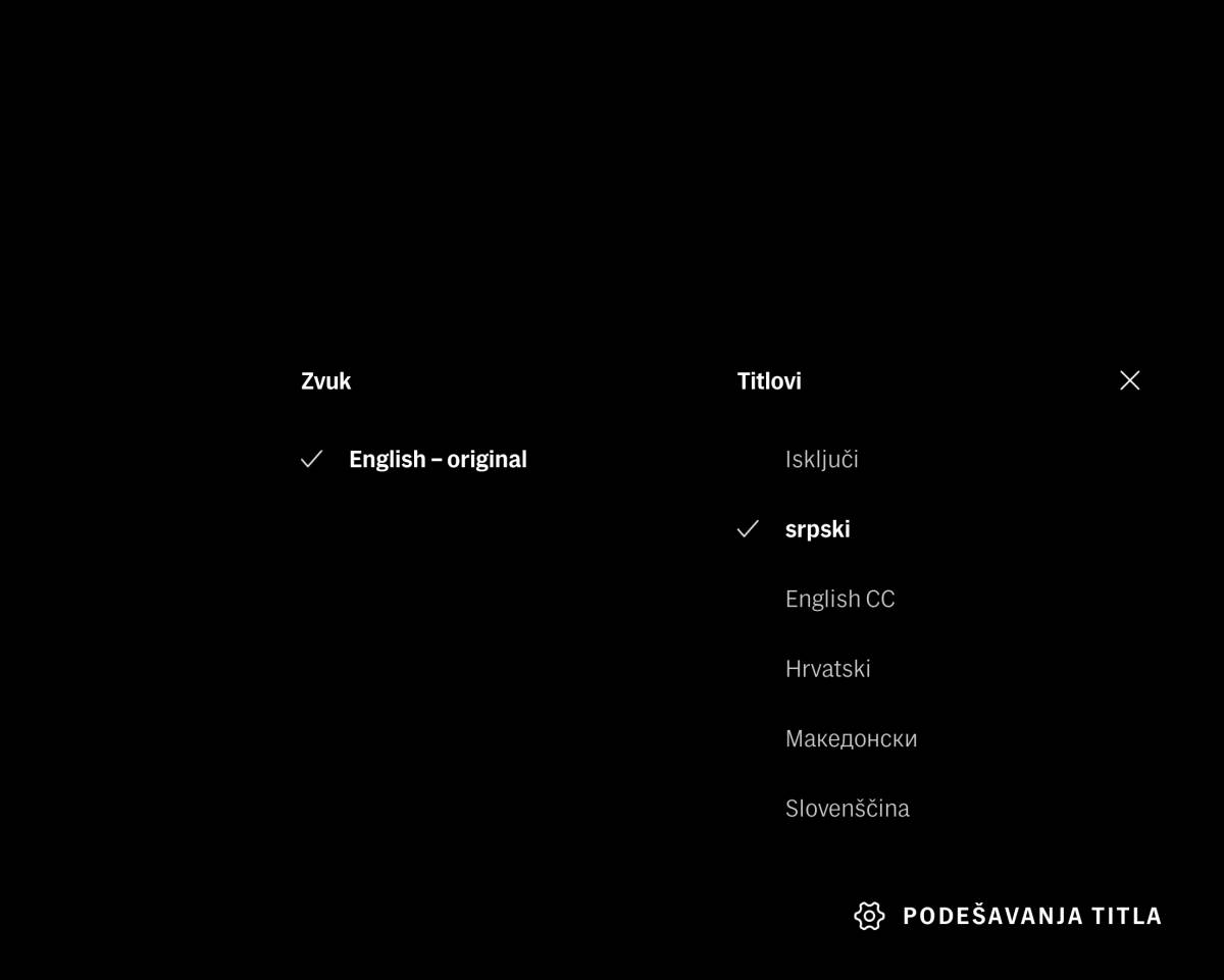 Odabir zvuka i titlova tokom reprodukcije