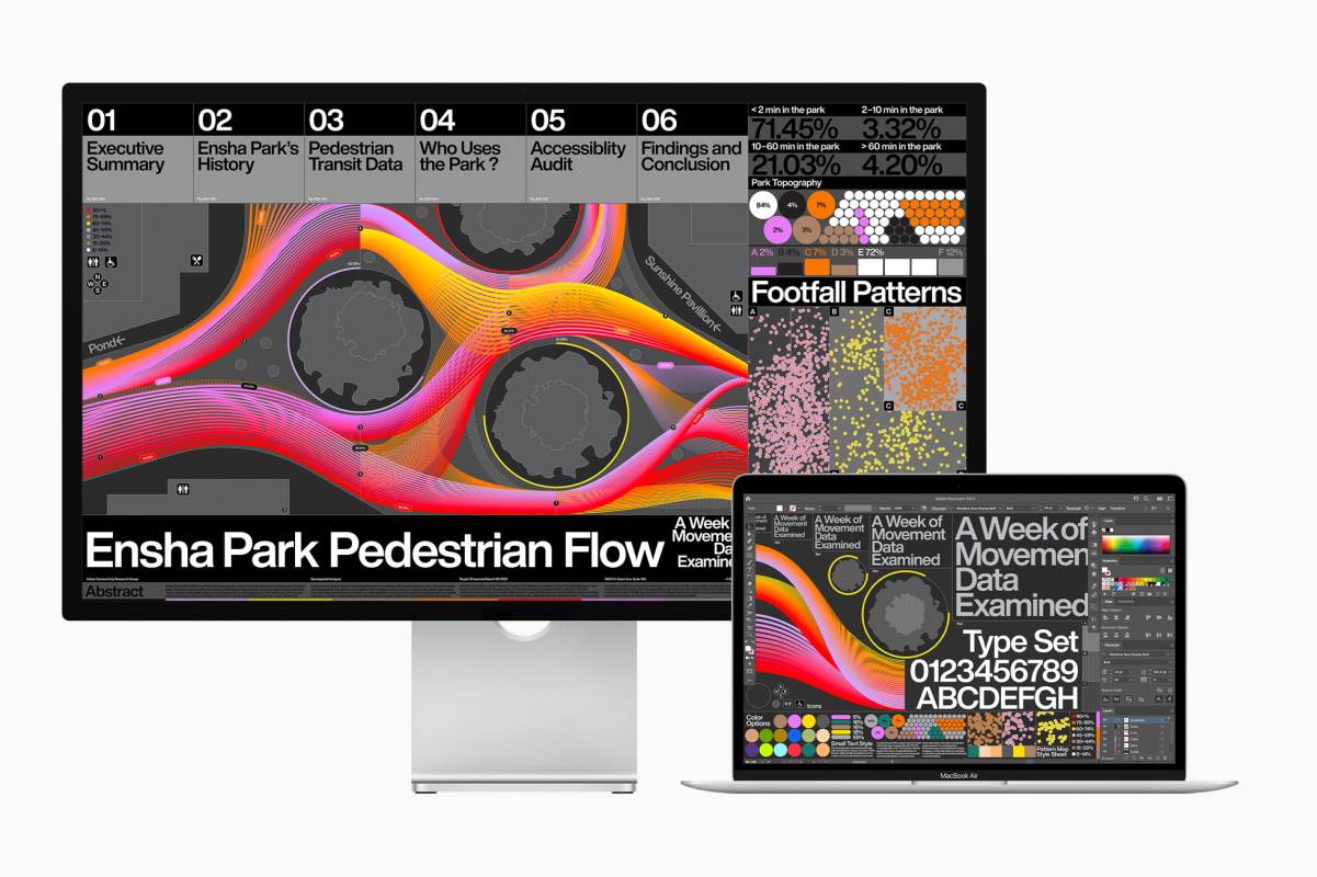 Apple Studio Display sa Macbook laptopom