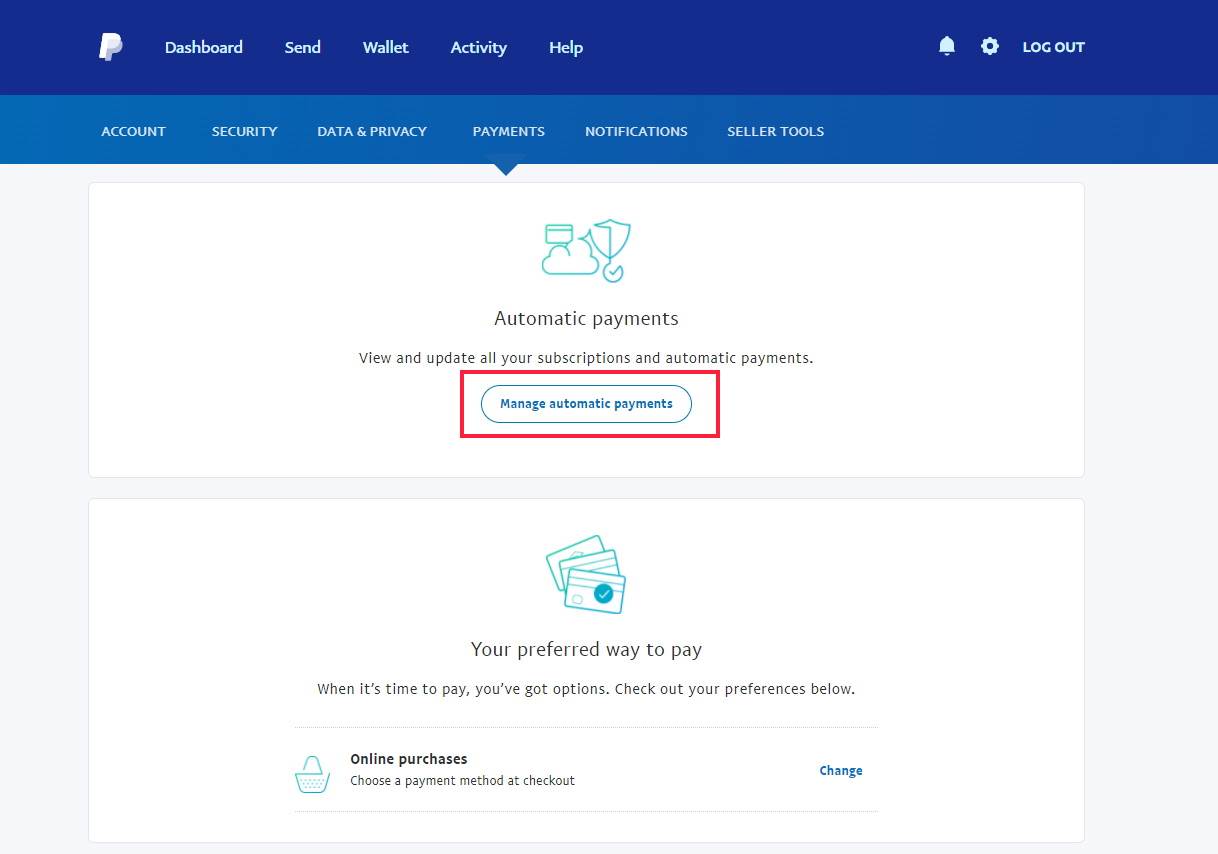 Deo sa automatskim pretplatama u podešavanjima naloga