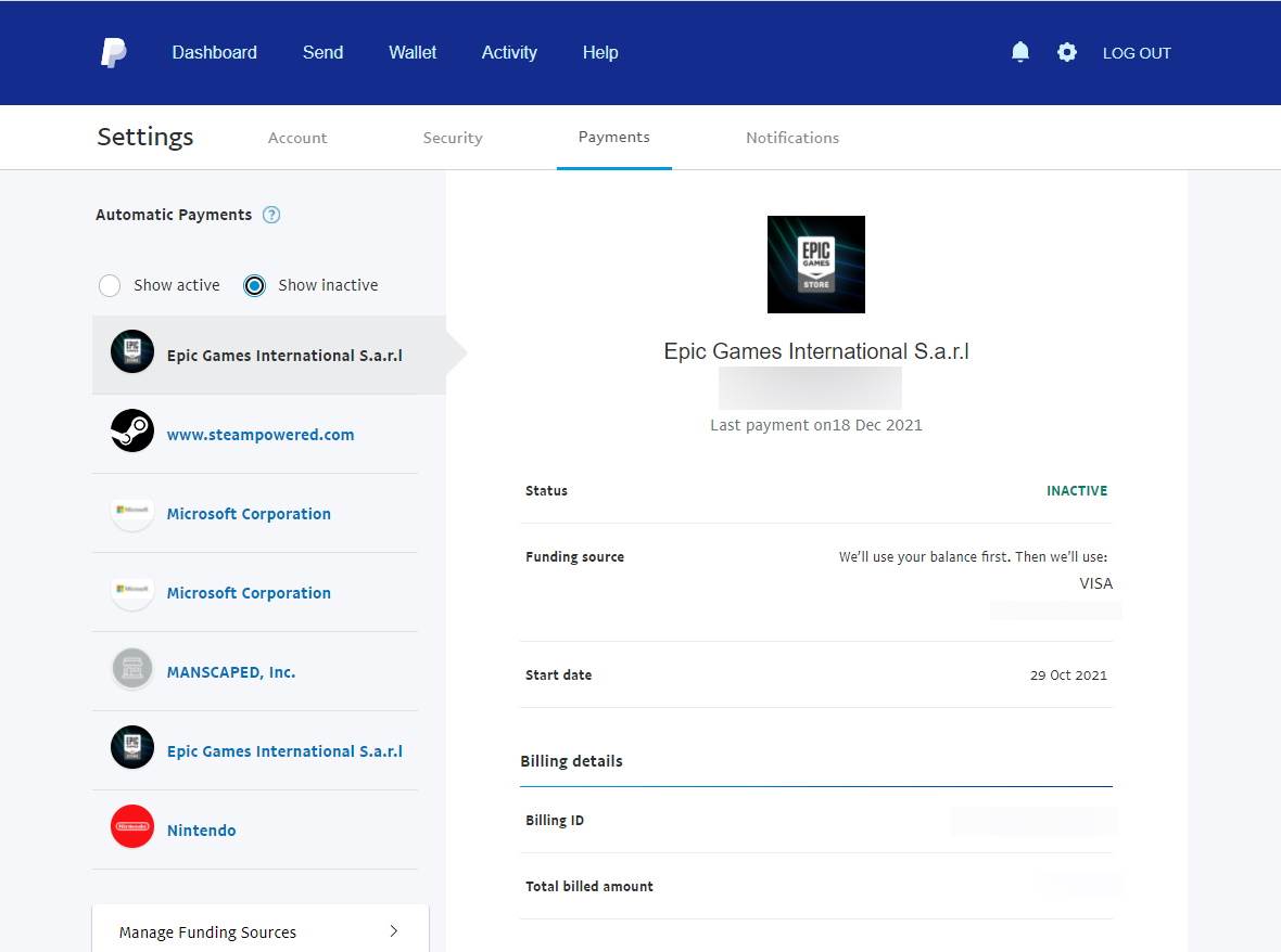 PayPal neaktivne pretplate