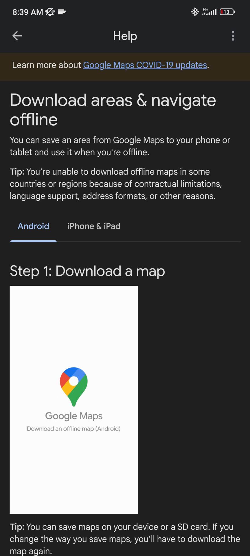 Kako isključiti Offline mape u Google Maps (2).jpg